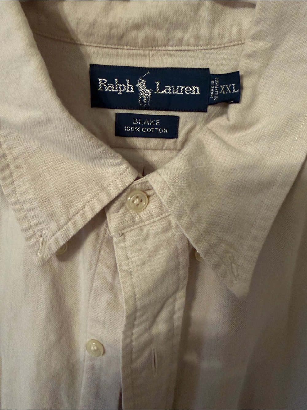 Ralph Lauren Beige Cotton Button-Down Shirt - Blake